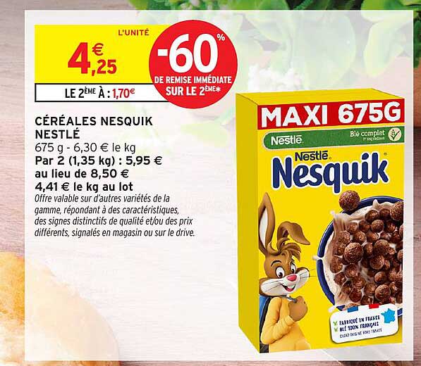 CÉRÉALES NESQUIK NESTLÉ