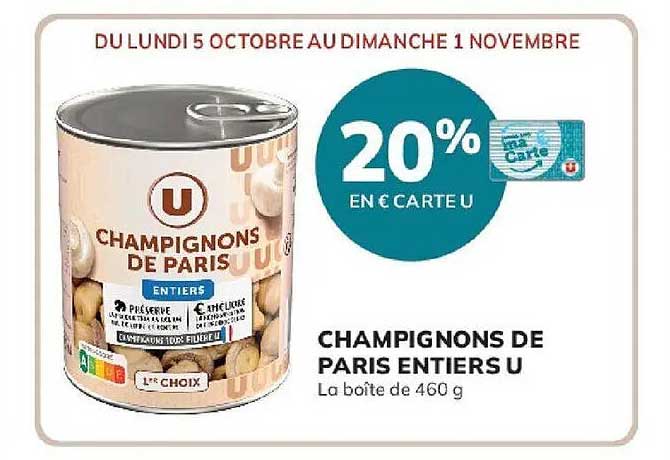 CHAMPIGNONS DE PARIS ENTIERS U