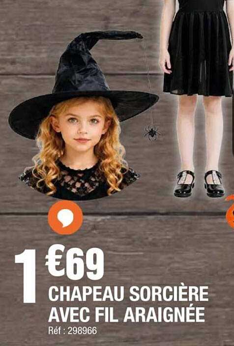 CHAPEAU SORCIÈRE AVEC FIL ARAIGNÉE