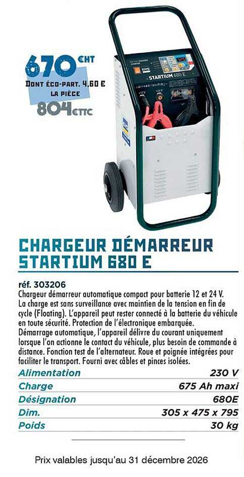 CHARGEUR DÉMARREUR STARTIUM 680 E