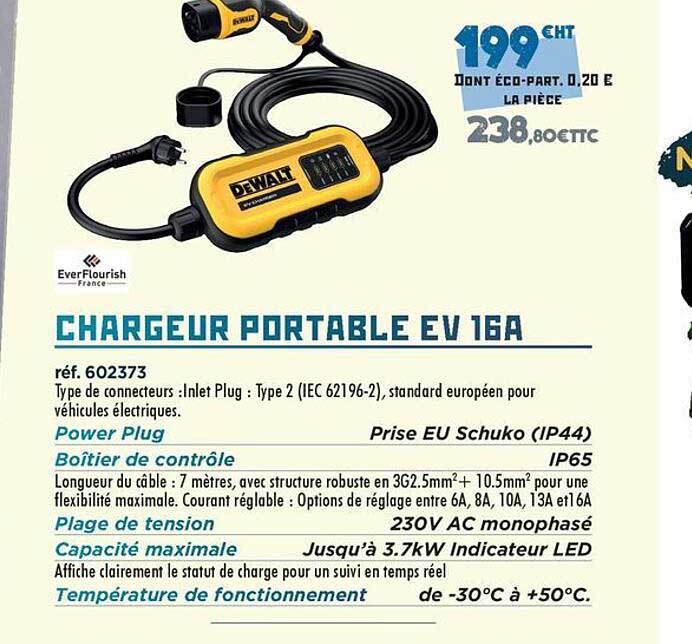 CHARGEUR PORTABLE EV 16A