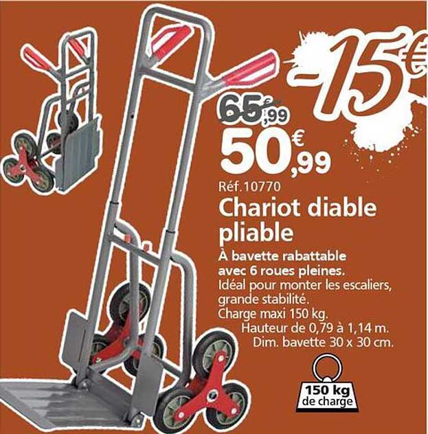 Chariot diable pliable