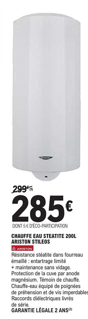 CHAUFFE EAU STEATITE 200L ARISTON STILEOS