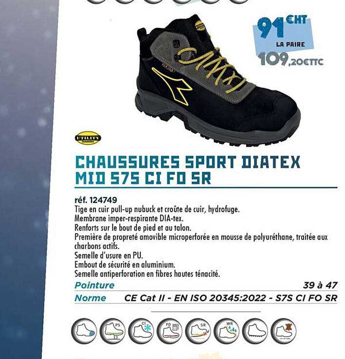 CHAUSSURES SPORT DIATEX MID S75 CI FO SR