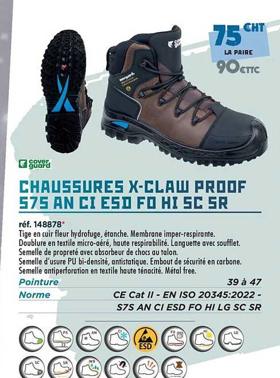 CHAUSSURES X-CLAW PROOF S7S AN CI ESD FO HI SC SR
