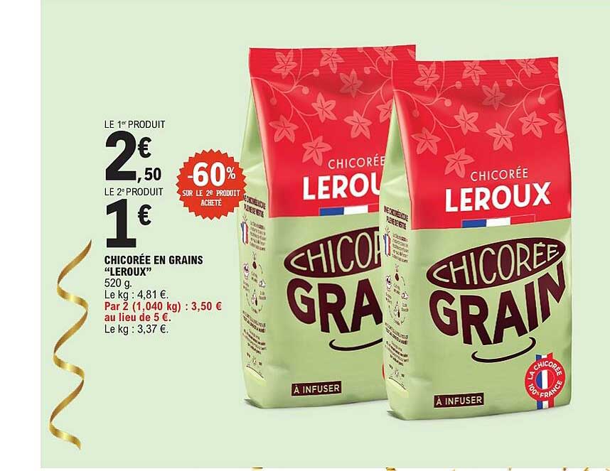 CHICORÉE EN GRAINS “LEROUX” 520 g