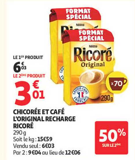 CHICORÉE ET CAFÉ L'ORIGINAL RECHARGE RICORÉ