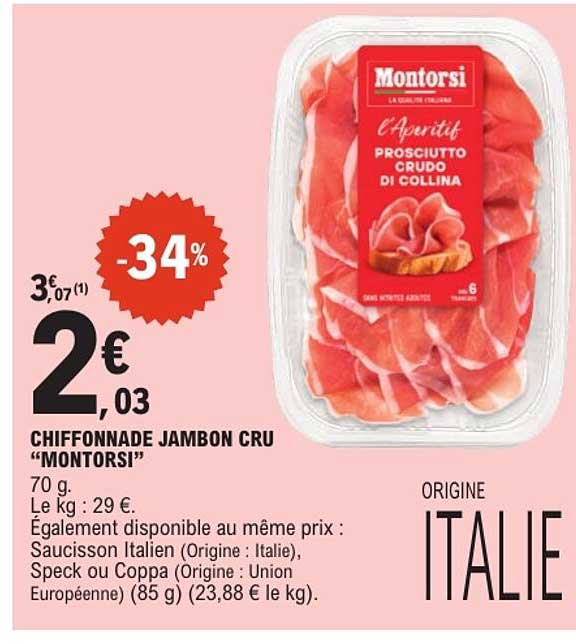 CHIFFONNADE JAMBON CRU “MONTORSI”