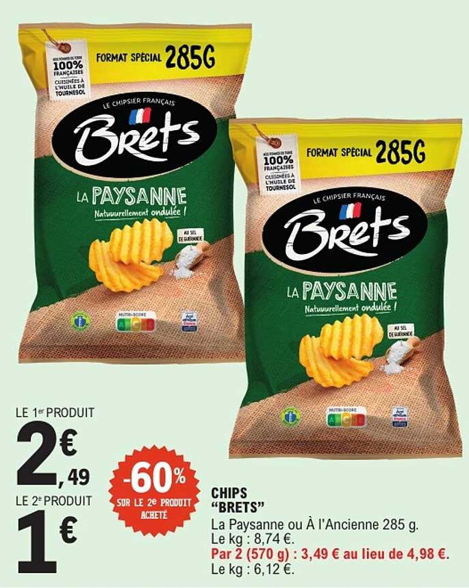 CHIPS “BRETS” La Paysanne ou À l’Ancienne 285 g.