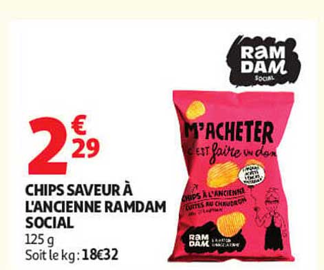 CHIPS SAVEUR À L'ANCIENNE RAMDAM SOCIAL 125 g