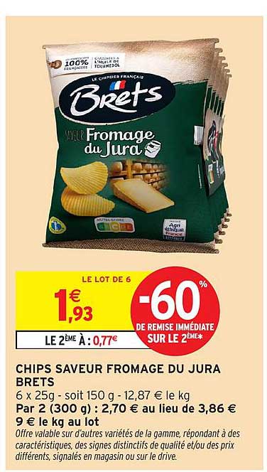 CHIPS SAVEUR FROMAGE DU JURA BRET'S