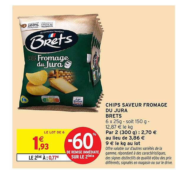 CHIPS SAVEUR FROMAGE DU JURA BRET'S
