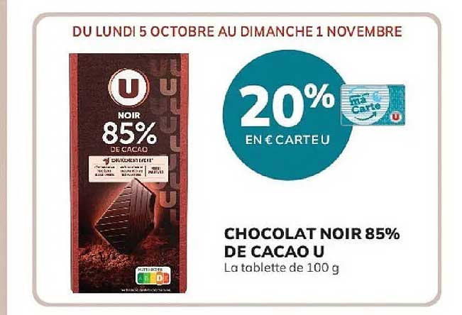 CHOCOlAT NOIR 85% DE CACAO U