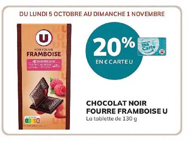 CHOCOLAT NOIR FOURRE FRAMBOISE U