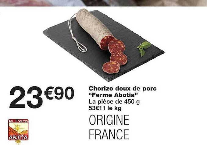 Chorizo doux de porc “Ferme Abotia”