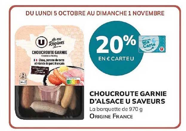 CHOUCROUTE GARNIE D'ALSACE U SAVEURS