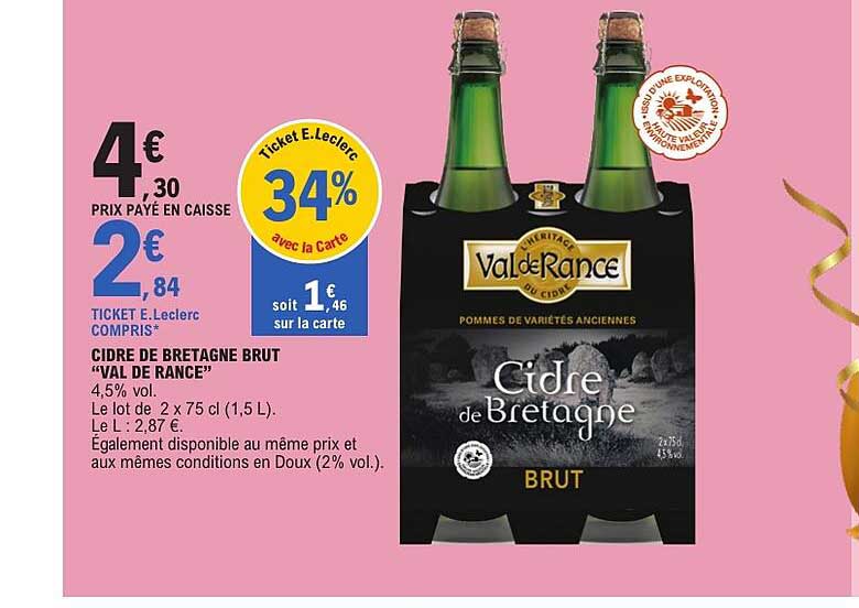CIDRE DE BRETAGNE BRUT “VAL DE RANCE”