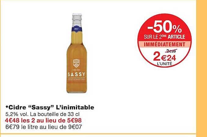 Cidre “Sassy” L’inimitable