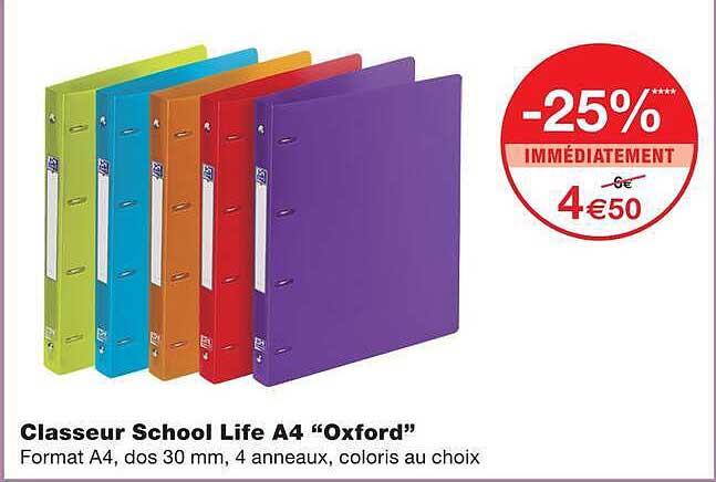 Classeur School Life A4 “Oxford”