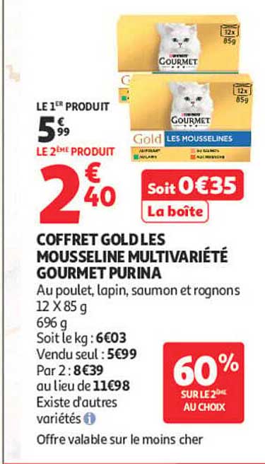 COFFRET GOLD LES MOUSSELINE MULTIVARIÉTÉ GOURMET PURINA