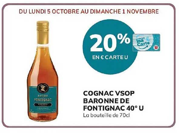 COGNAC VSOP BARONNE DE FONTIGNAC 40° U