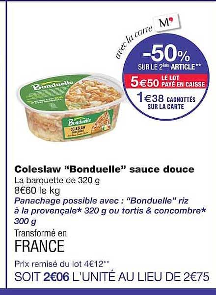 Coleslaw “Bonduelle” sauce douce