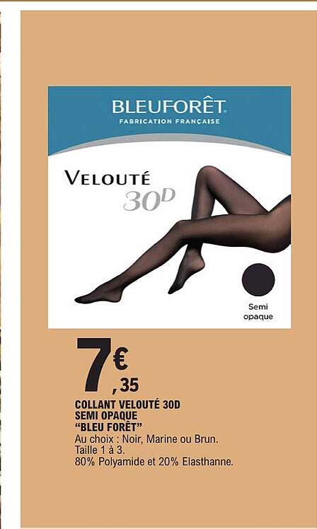 COLLANT VELOUTÉ 30D SEMI OPAQUE “BLEU FORÊT”