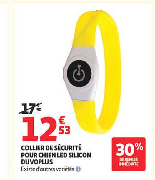 COLLIER DE SÉCURITÉ POUR CHIEN LED SILICON DUVOPLUS