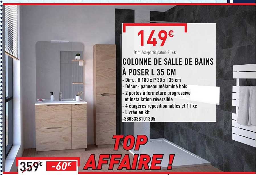 COLONNE DE SALLE DE BAINS À POSER L 35 CM