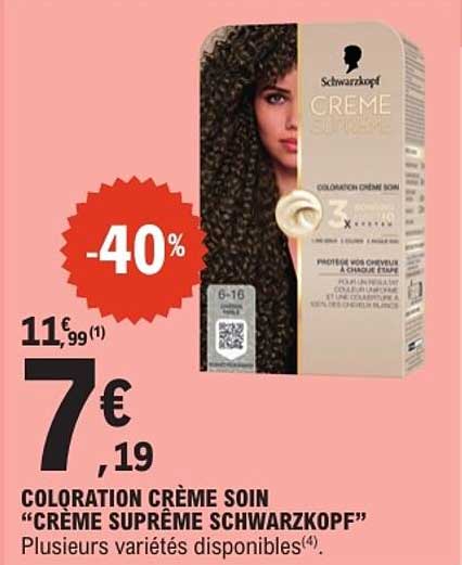 COLORATION CRÈME SOIN “CRÈME SUPRÊME SCHWARZKOPF”