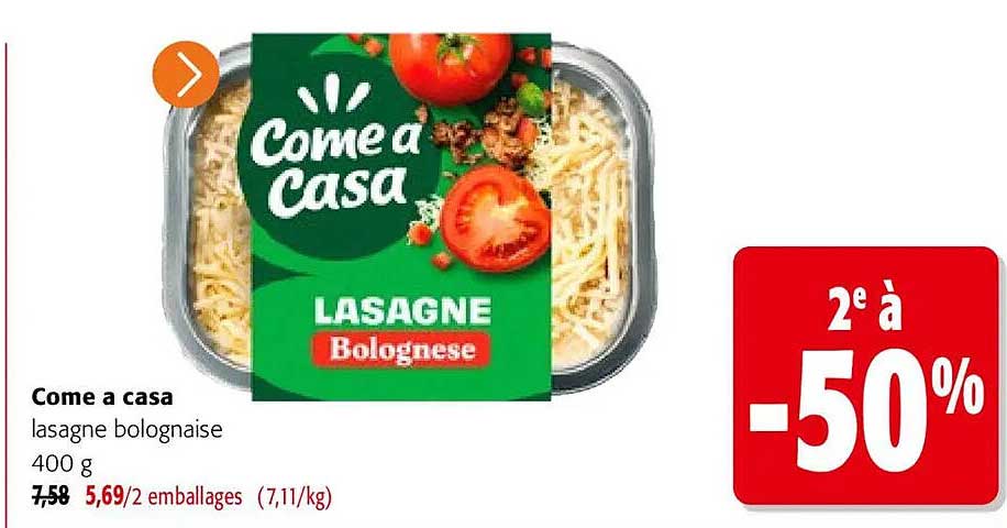 Come a casa lasagne bolognaise 400 g