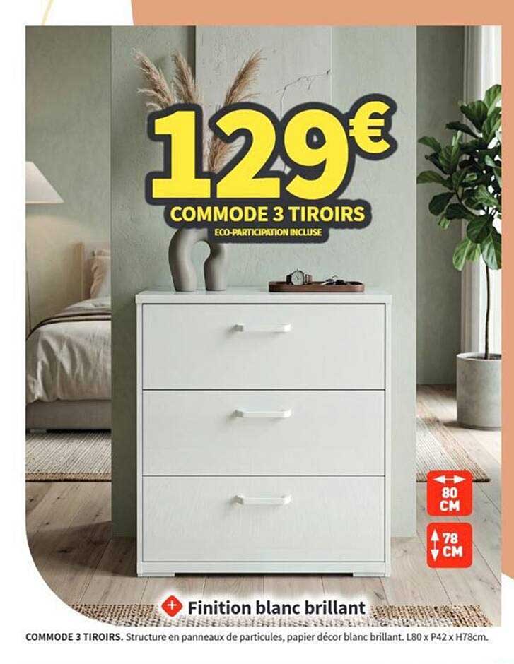 COMMODE 3 TIROIRS