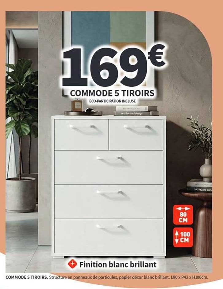 COMMODE 5 TIROIRS