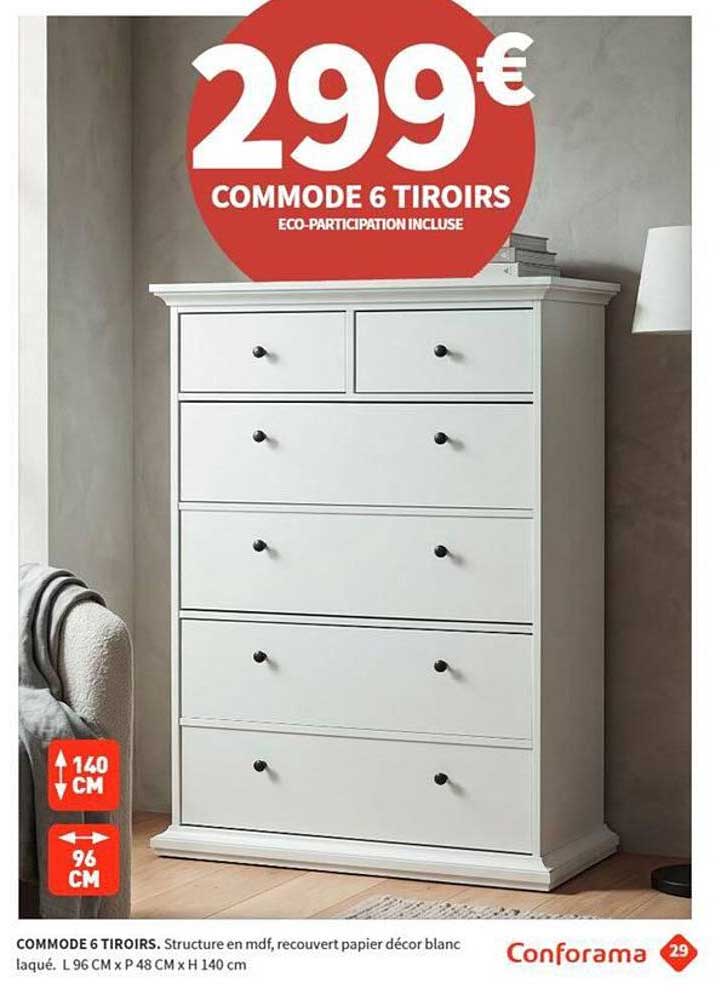 COMMODE 6 TIROIRS