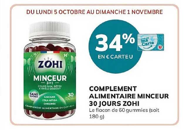 COMPLEMENT ALIMENTAIRE MINCEUR 30 JOURS ZOHI