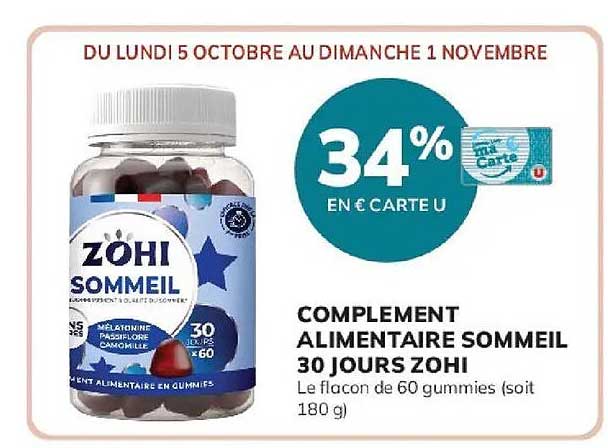 COMPLEMENT ALIMENTAIRE SOMMEIL 30 JOURS ZOHI