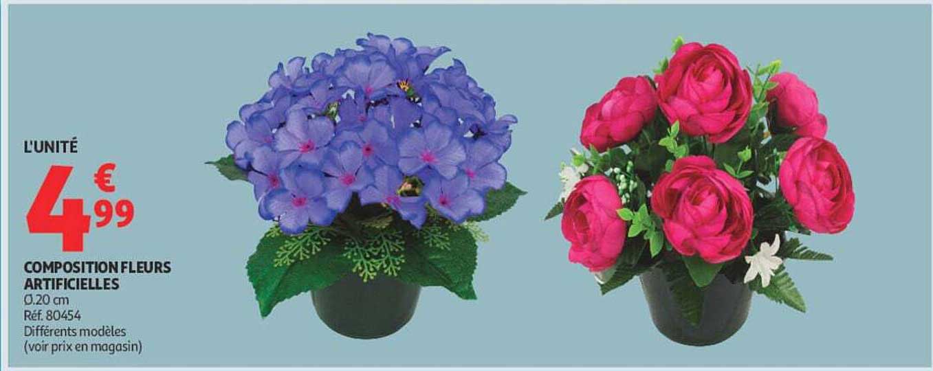 COMPOSITION FLEURS ARTIFICIELLES