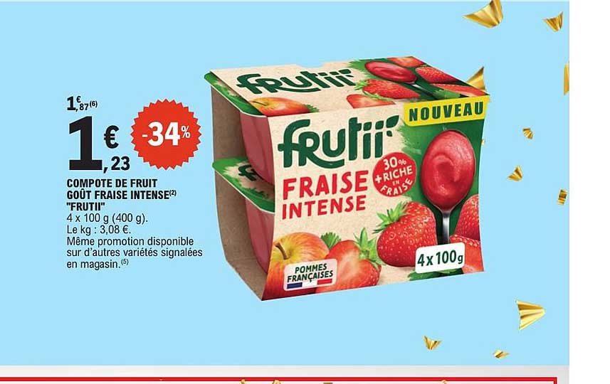COMPOTE DE FRUIT GOÛT FRAISE INTENSE "FRUITI"