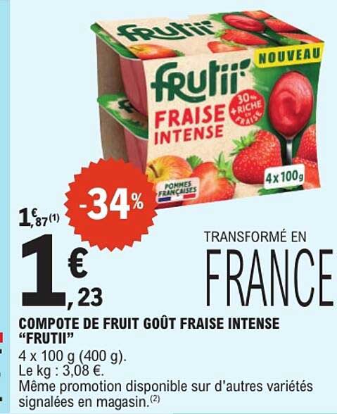 COMPOTE DE FRUIT GOÛT FRAISE INTENSE “FRUTTI”