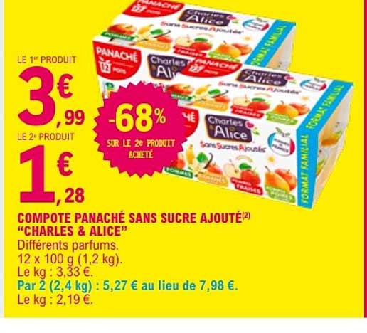 COMPOTE PANACHÉ SANS SUCRE AJOUTÉ “CHARLES & ALICE”