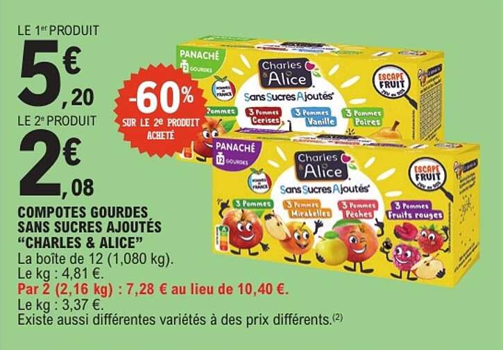 COMPOTES GOURDES SANS SUCRES AJOUTÉS “CHARLES & ALICE”