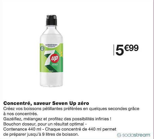 Concentré, saveur Seven Up zéro