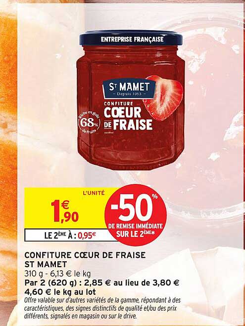 CONFITURE CŒUR DE FRAISE ST MAMET