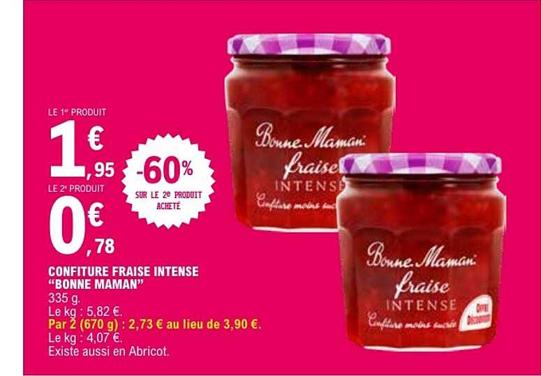CONFITURE FRAISE INTENSE “BONNE MAMAN”