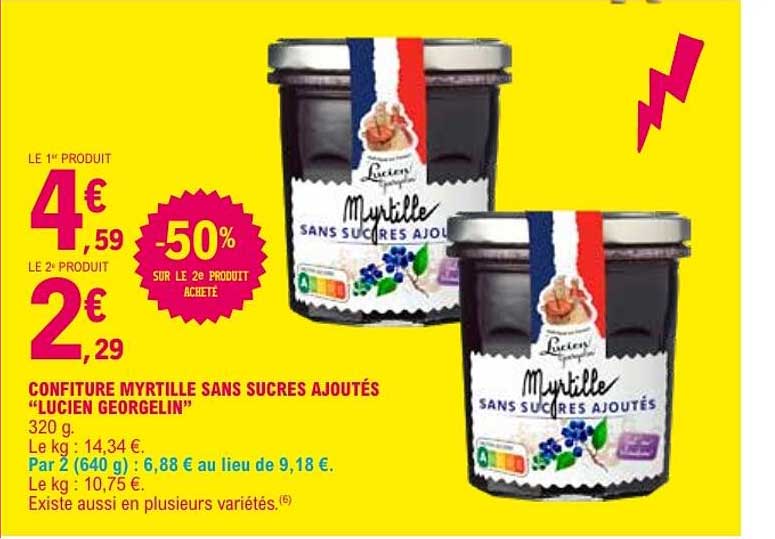CONFITURE MYRTILLE SANS SUCRES AJOUTÉS “LUCIEN GEORGELIN”