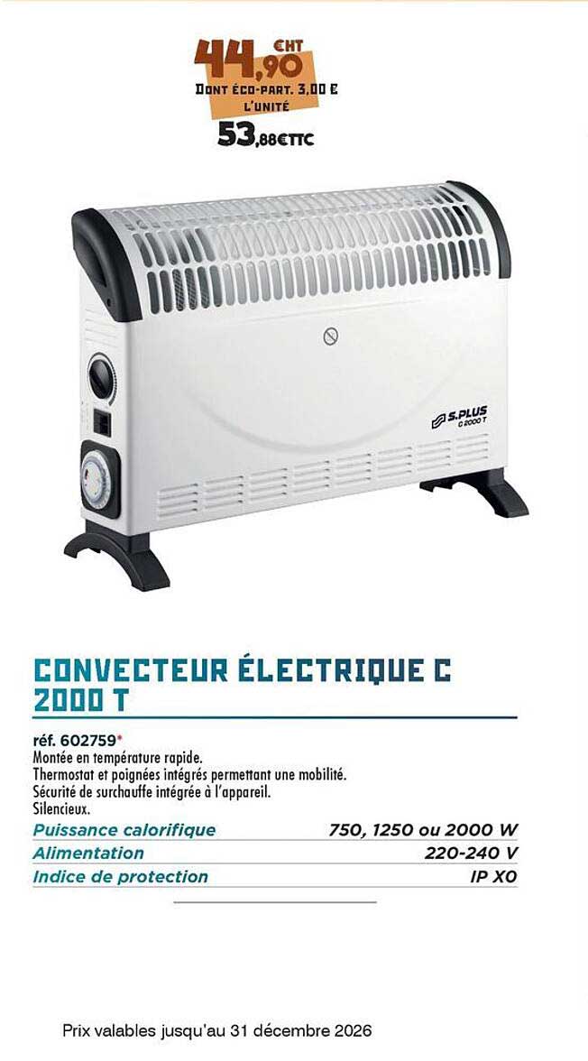 CONVECTEUR ÉLECTRIQUE C 2000 T