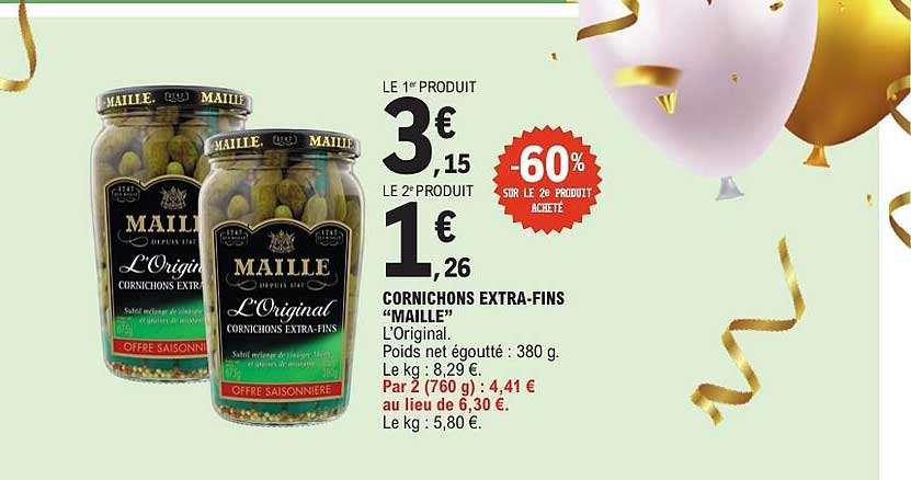 CORNICHONS EXTRA-FINS “MAILLE” L’Original