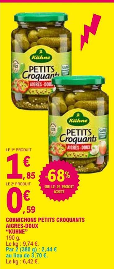 CORNICHONS PETITS CROQUANTS AIGRES-DOUX “KUHNE”