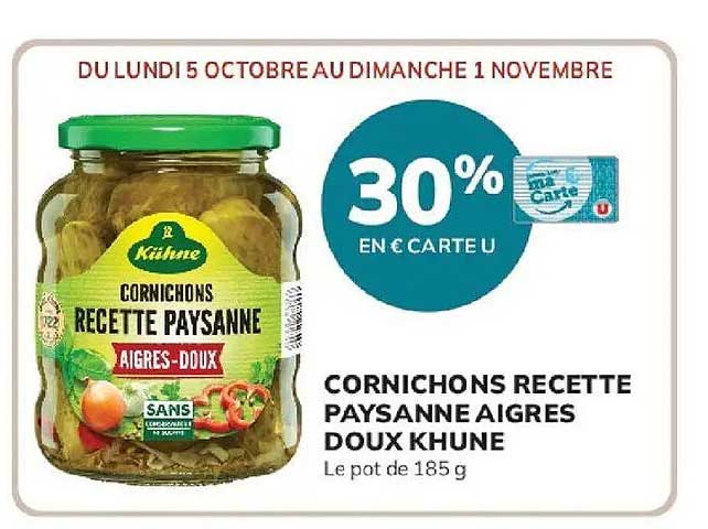 CORNICHONS RECETTE PAYSANNE AIGRES DOUX KHUNE
