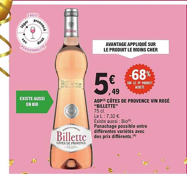 CÔTES DE PROVENCE VIN ROSÉ “BILLETTE”